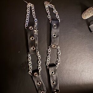 Black and Silver Chain custom earring